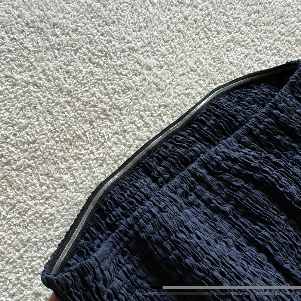 SHEIN Navy Ruched Strapless Knit Tube Top Polyester Stretch Size S - Picture 3 of 5